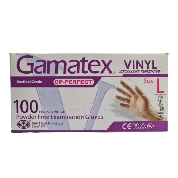 دستکش وینیل بدون پودر گامیتکس (Gamatex) دستکش وینیل بدون پودر گامیتکس (Gamatex)