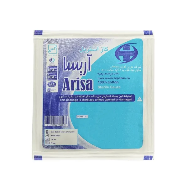 گاز استریل آریسا (Arisa) - ۱۰۰٪ پنبه - ۸ لایه - سایز ۱۰×۱۰