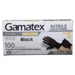 دستکش نیتریل مشکی غیر پودری حریر مدل GAMATEX بسته ۱۰۰ عددی - Image 5
